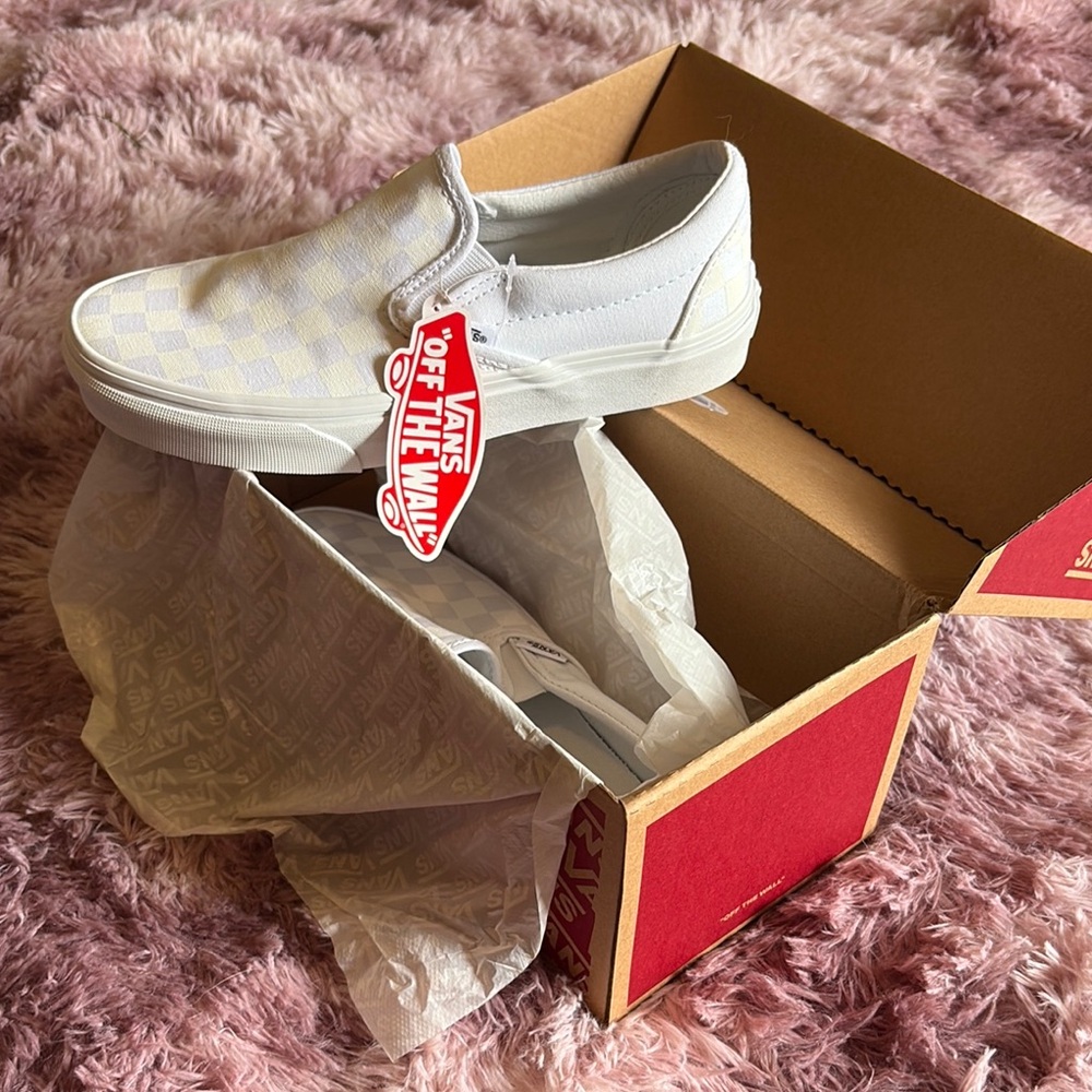 Vans White Slip-On Sneakers